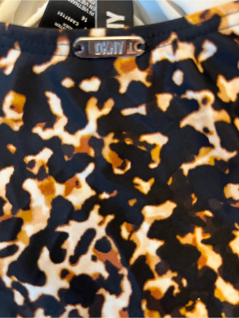 Dkny Leopard-Print One-Piece Swimsuit - Black, Brown & Cream - Picture 4 of 5